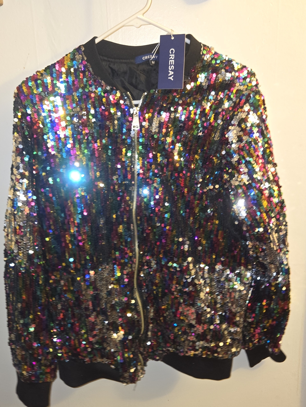 CRESAY BEAUTIFUL Multicolor Sequin Bomber Jacket